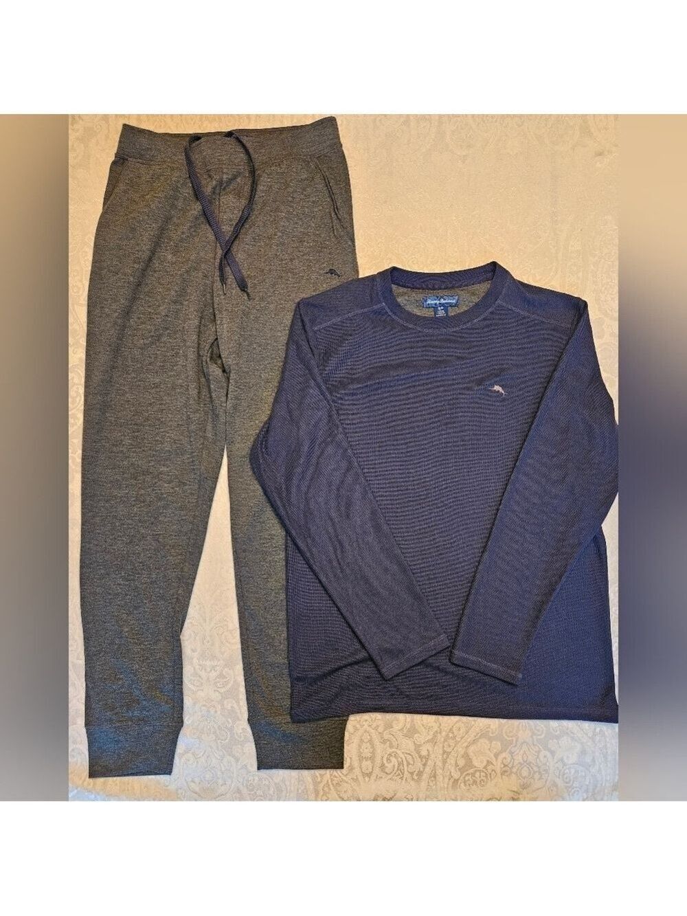 Size Small Tommy Bahama 2 Piece Men's Lounge Set in Navy and Charcoal, NWOT